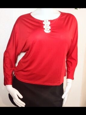 Ashley Stewart Red Top with Branded Neck Label
